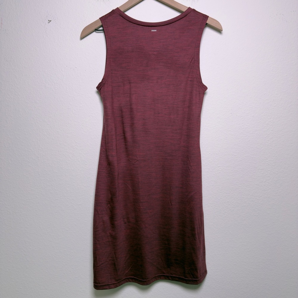 Bonnetier Womens 100% Merino Wool Dress Small Burgundy Sleeveless Pockets Mini - Picture 7 of 8